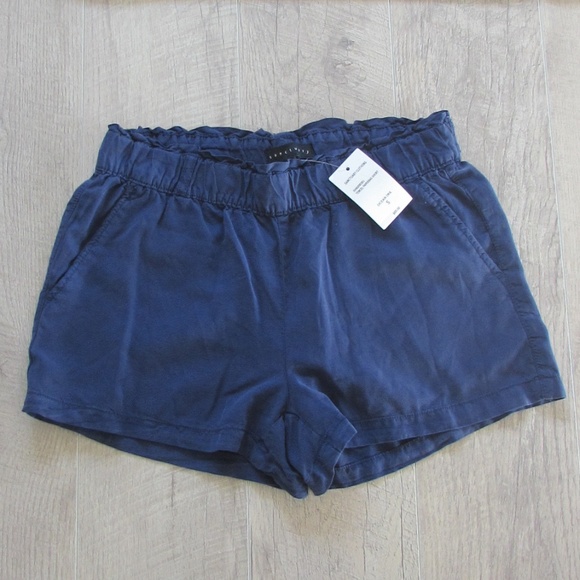 Sanctuary Pants - NWT Sanctuary Navy Tencel Paperbag Shorts Sz Sm